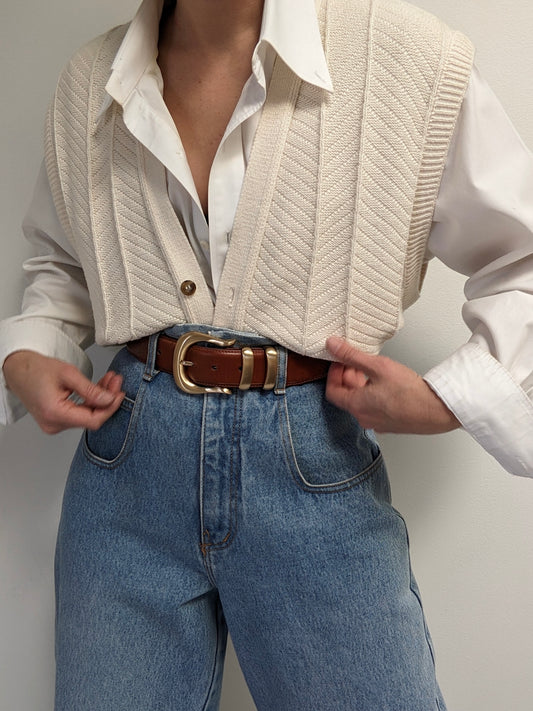 Vintage Knitted Cotton Sweater Vest