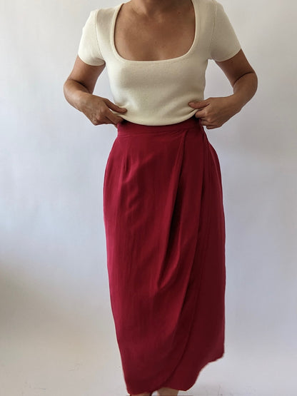 Vintage Jam Silk Wrap Skirt
