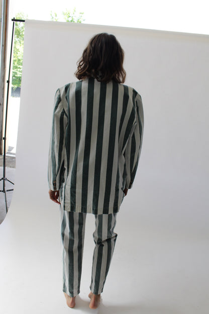 Favorite Vintage Faded Forest Striped Pant Suit