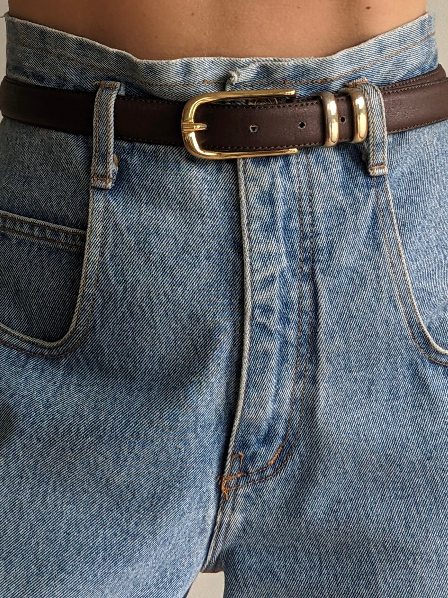 Vintage Chocolate Leather Belt