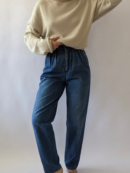 Vintage Calvin Klein Pleated Dark Wash Jeans