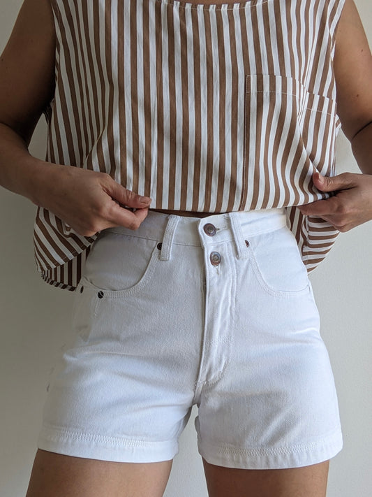 Vintage Ivory Denim Shorts