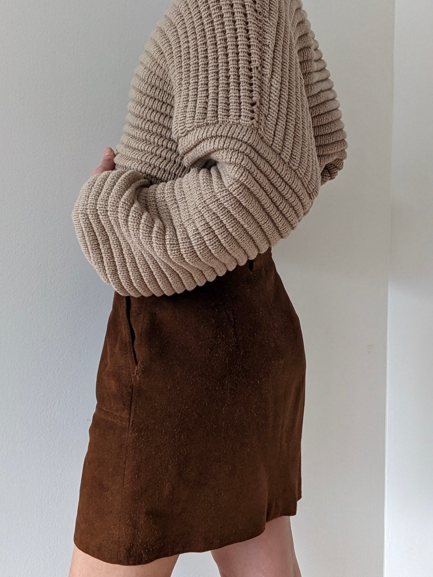 Lovely Vintage Chestnut Suede Mini Skirt