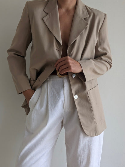 Vintage Biscotti Silk Blazer