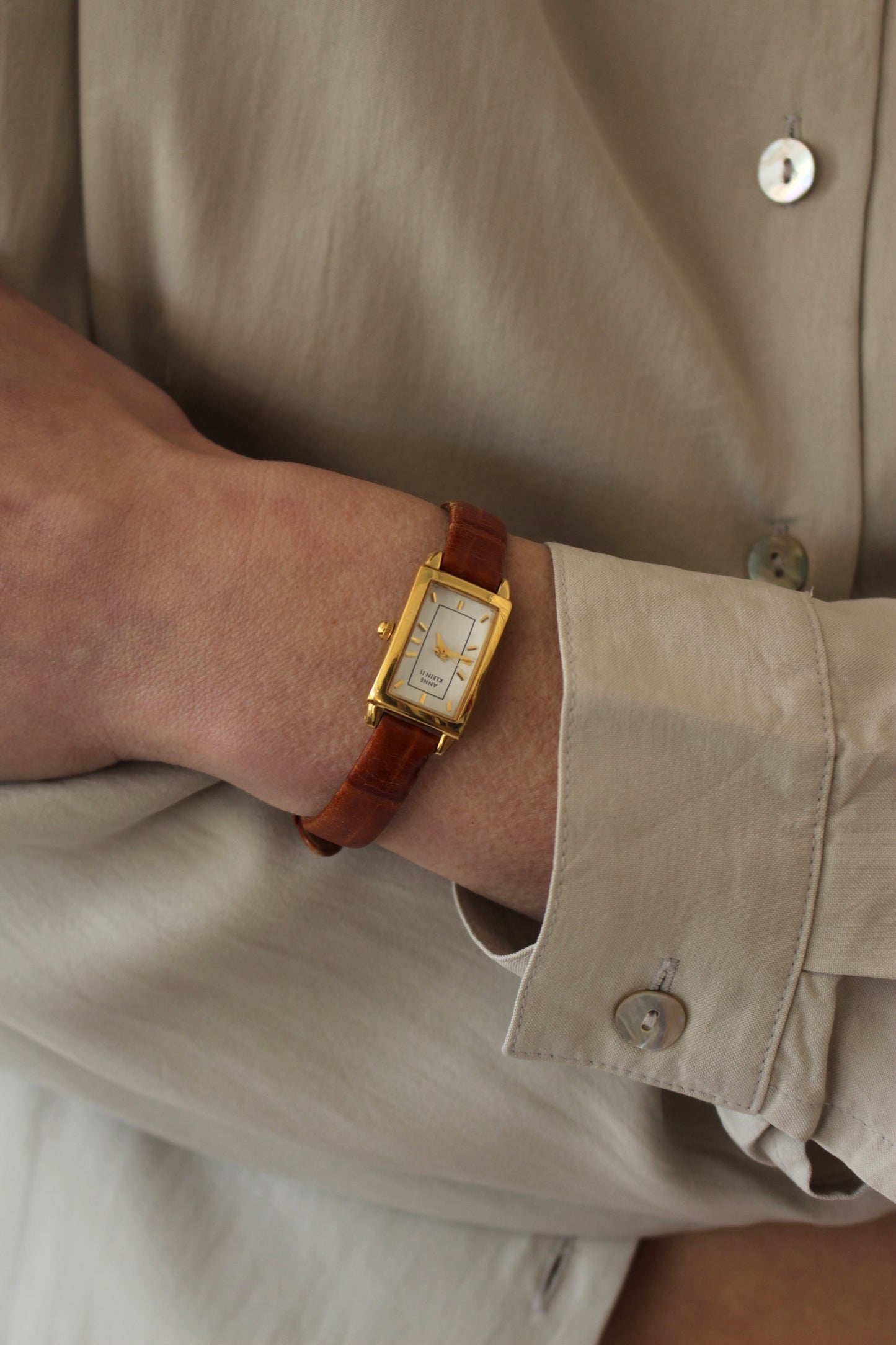 Vintage Anne Klein II Leather Strap Watch