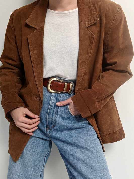 Vintage Teak Suede Blazer