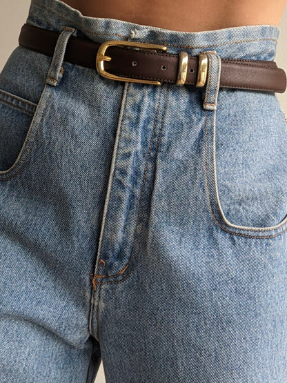 Vintage Chocolate Leather Belt