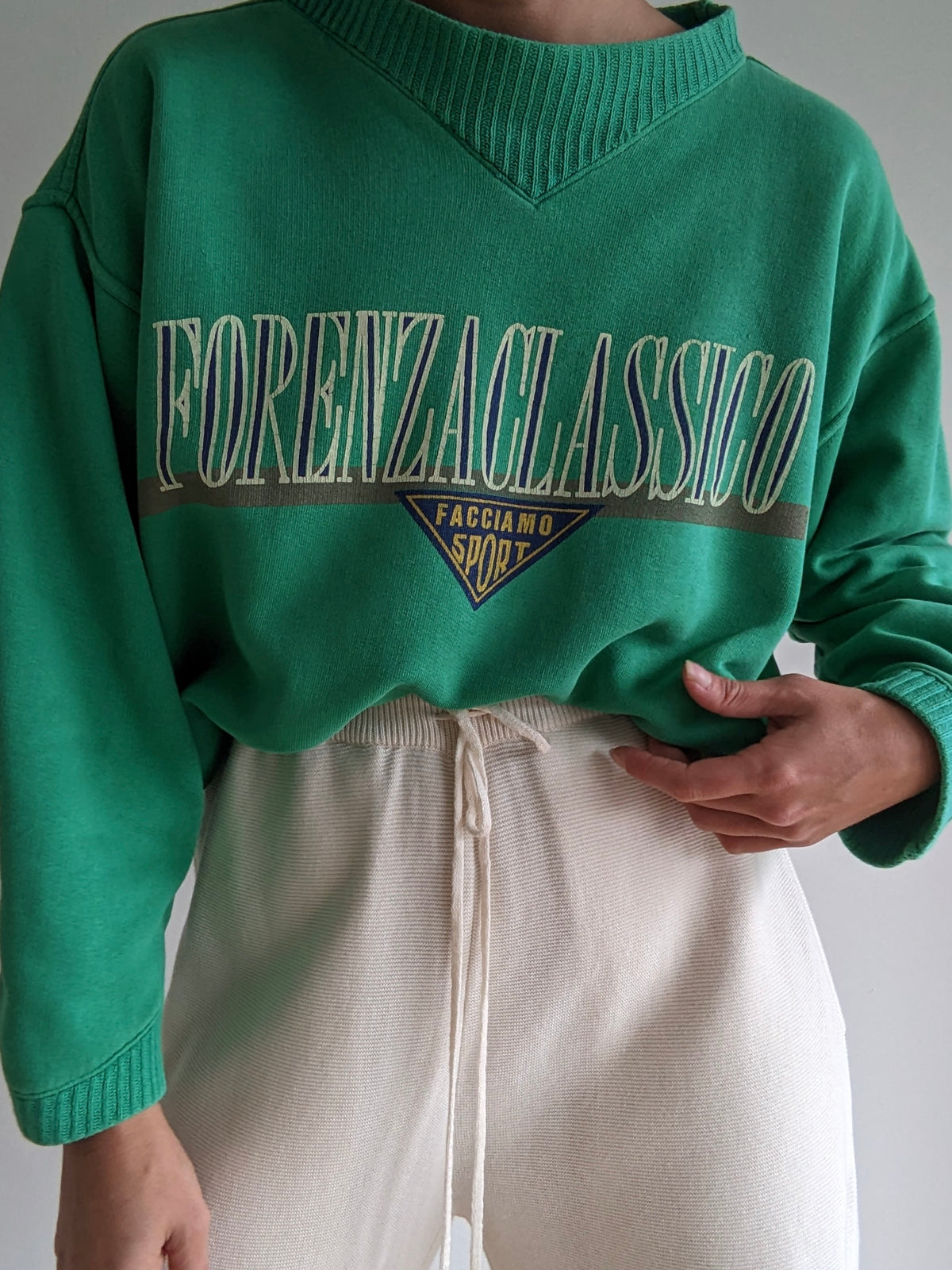Vintage Forenza Ribbed-Accent Sweatshirt