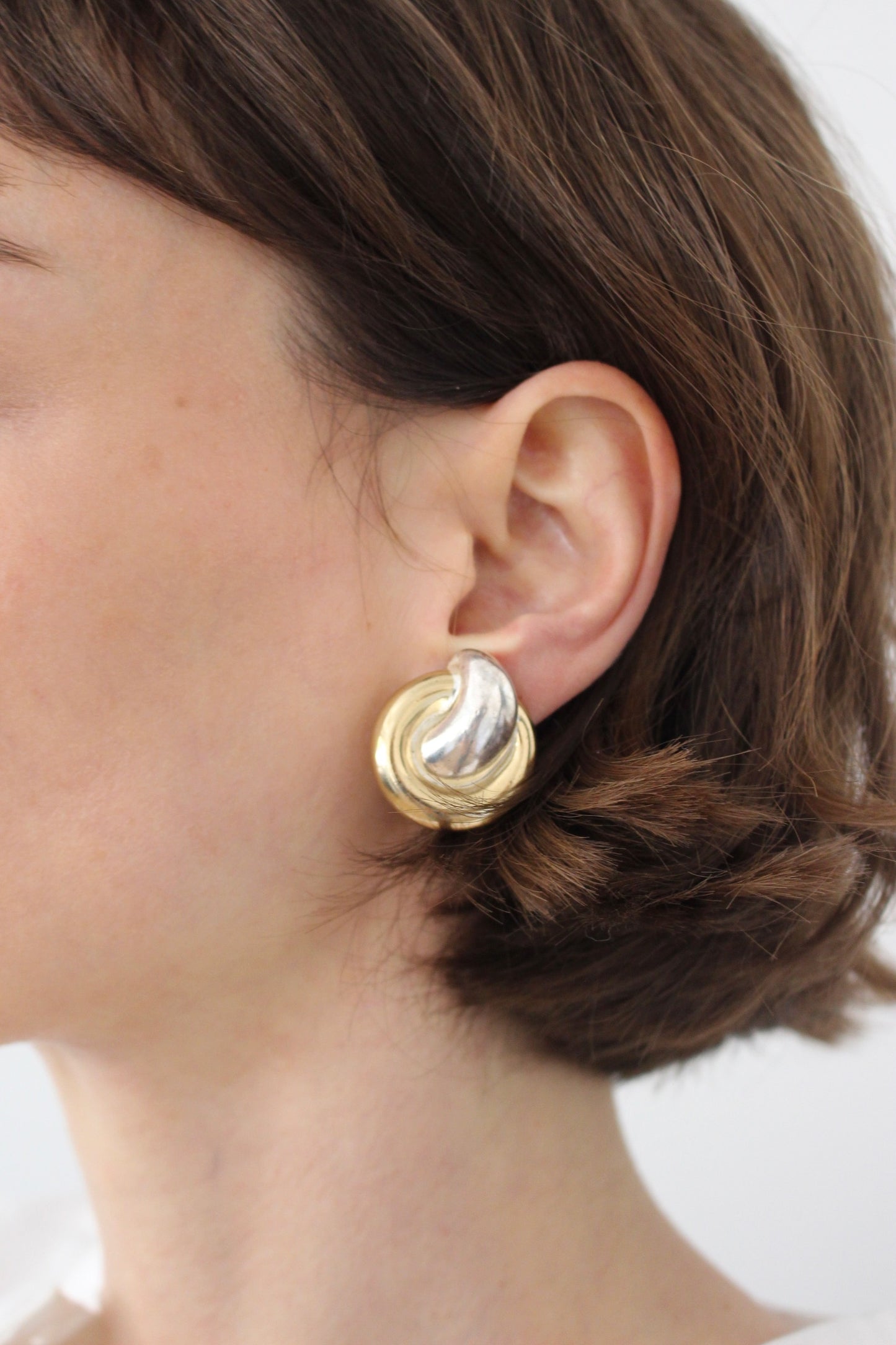 Vintage Two-Toned Link Earrings