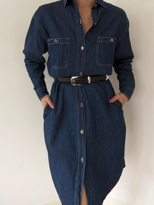 Vintage Calvin Klein Denim Shirt Dress