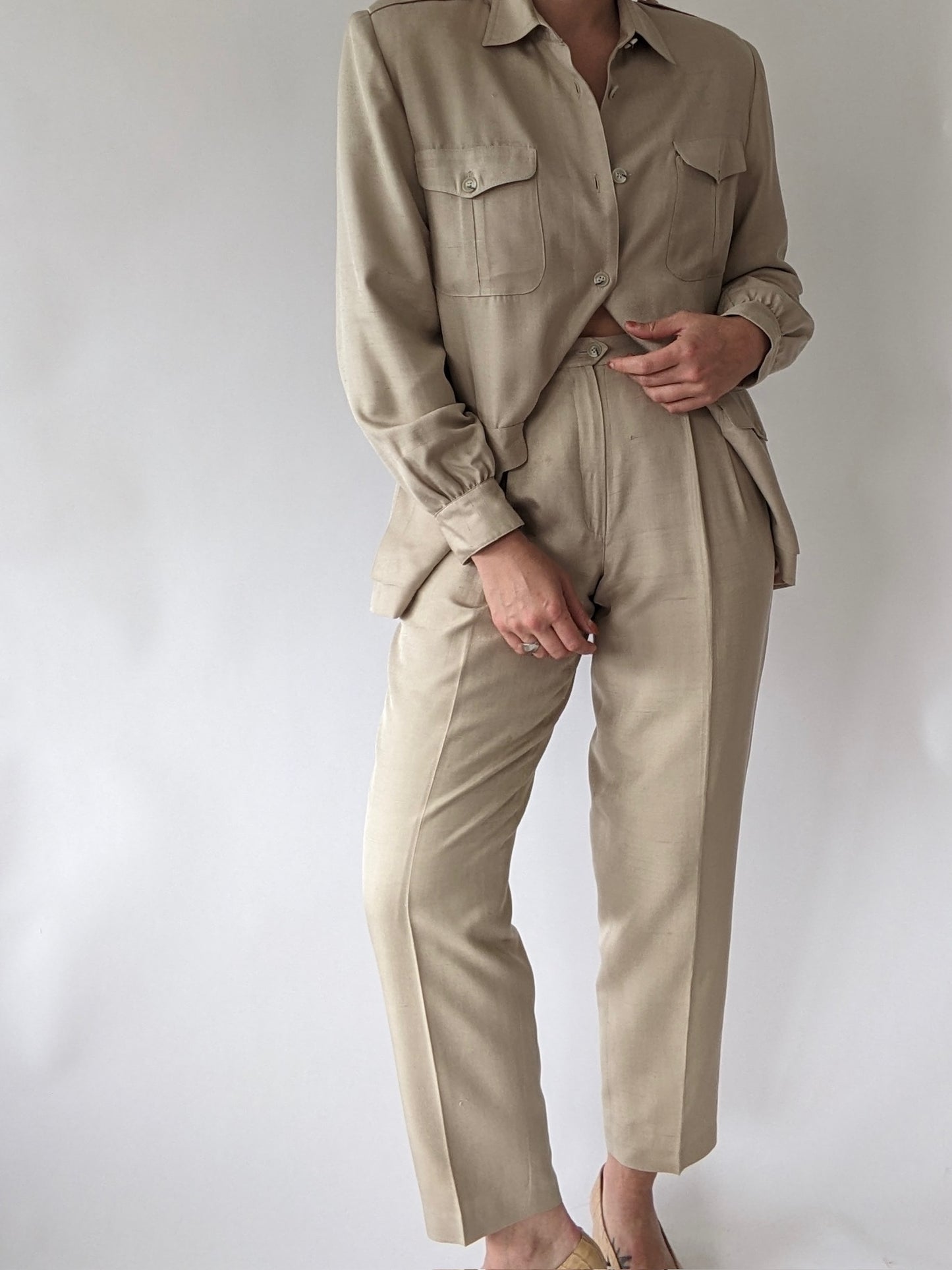 Stunning Vintage Silk Pant Set