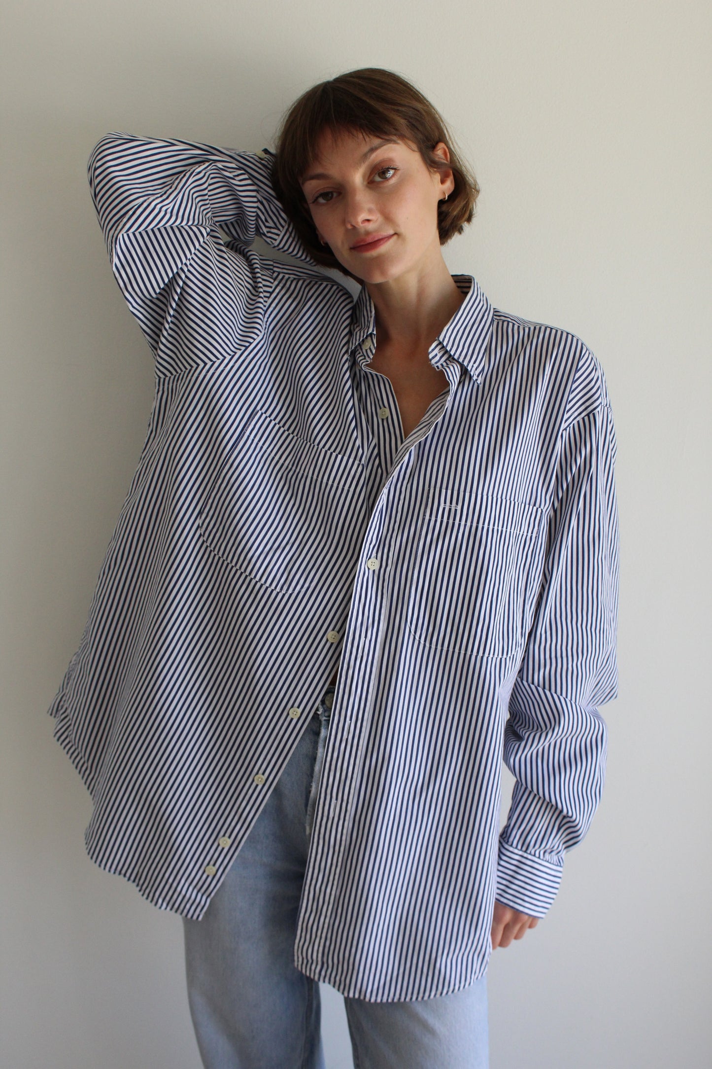 90s Striped Burberrys Button Down Shirt