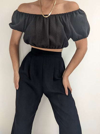 Vintage Midnight Pleated Trousers