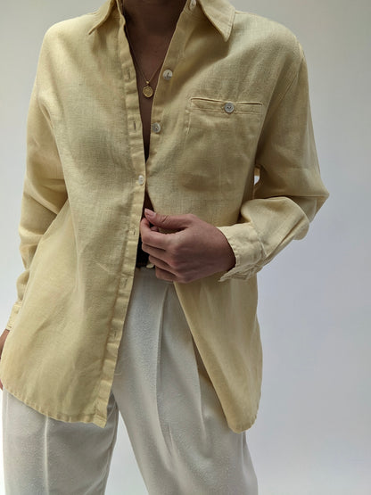 Vintage Butter Linen Blouse