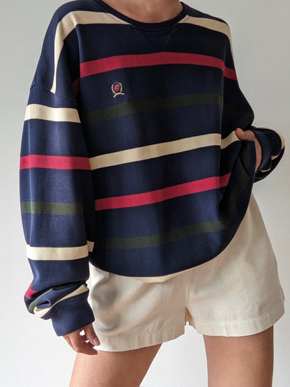 90s Tommy Hiliger Striped Pullover