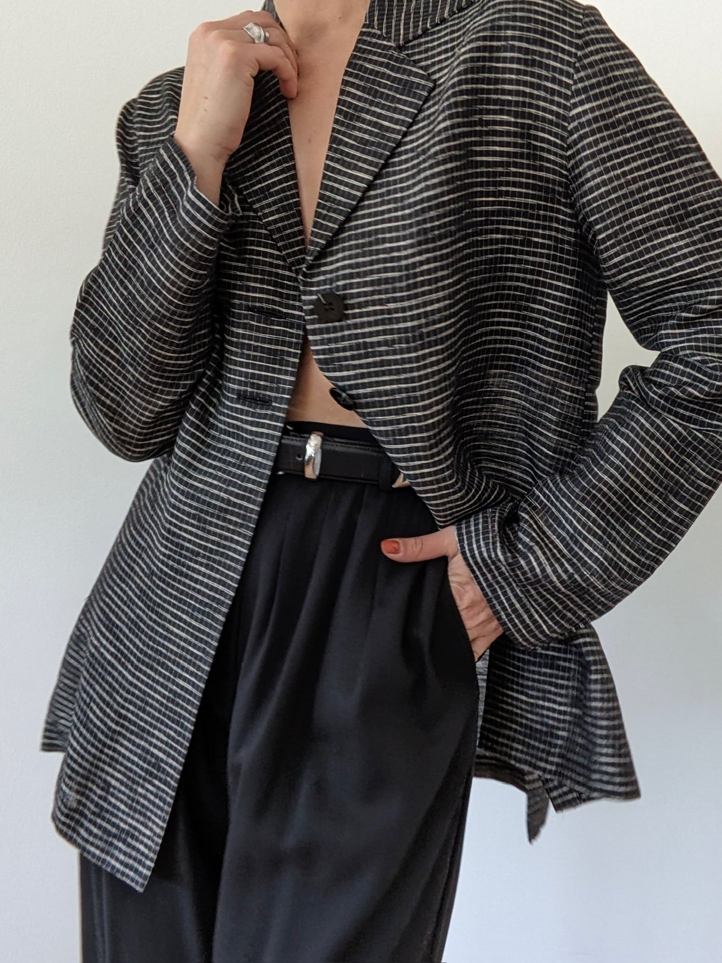 Lovely Vintage Grid Silk Jacket