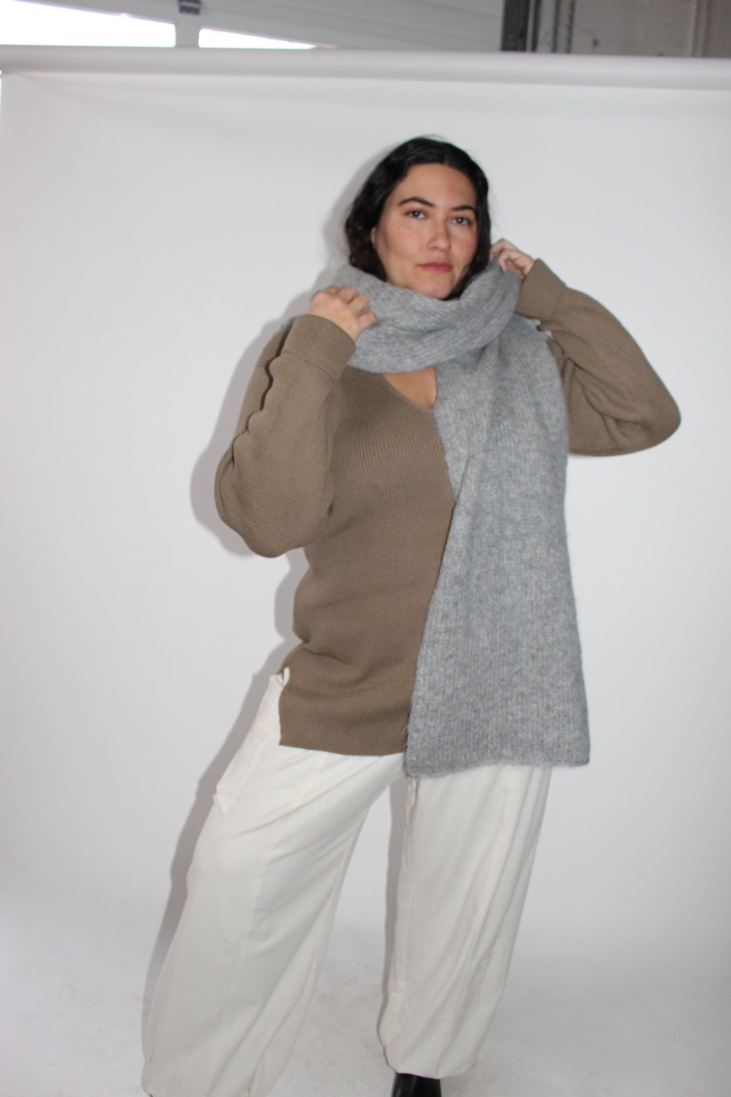 Ralphie Knitted Suri Alpaca Blanket Scarf