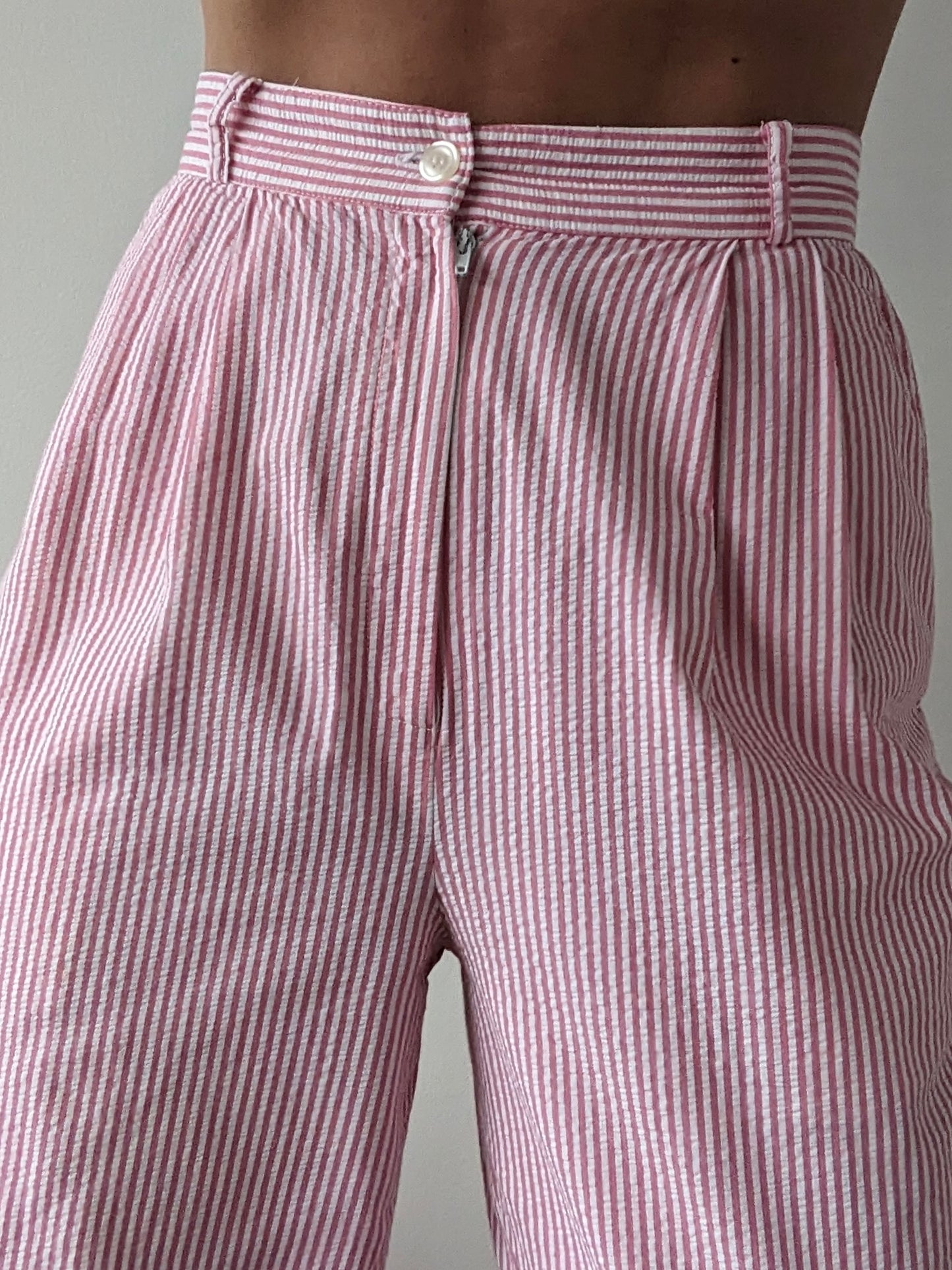 Vintage Grapefruit Seersucker Trousers
