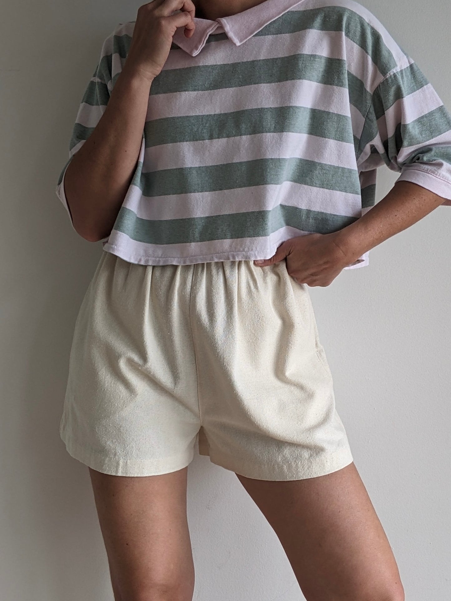 Favorite 90s Cropped & Striped Polo