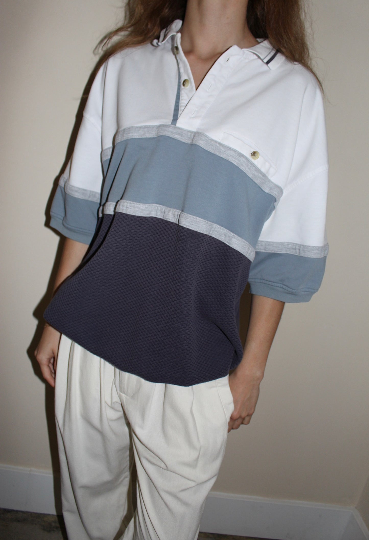 90s Striped Leisure Henley