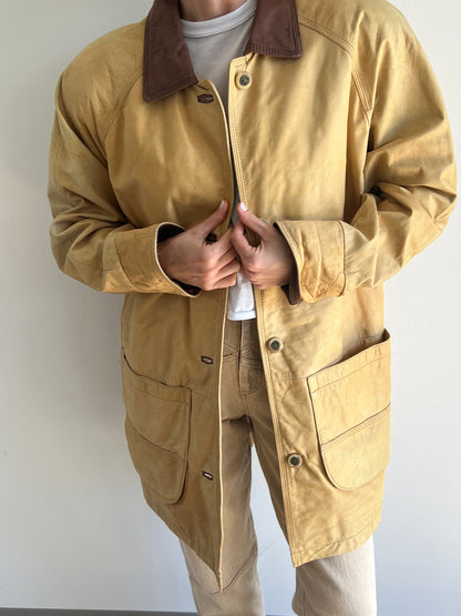 Vintage Sand Leather Chore Jacket