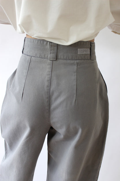Vintage Slate Wide-Leg Trousers