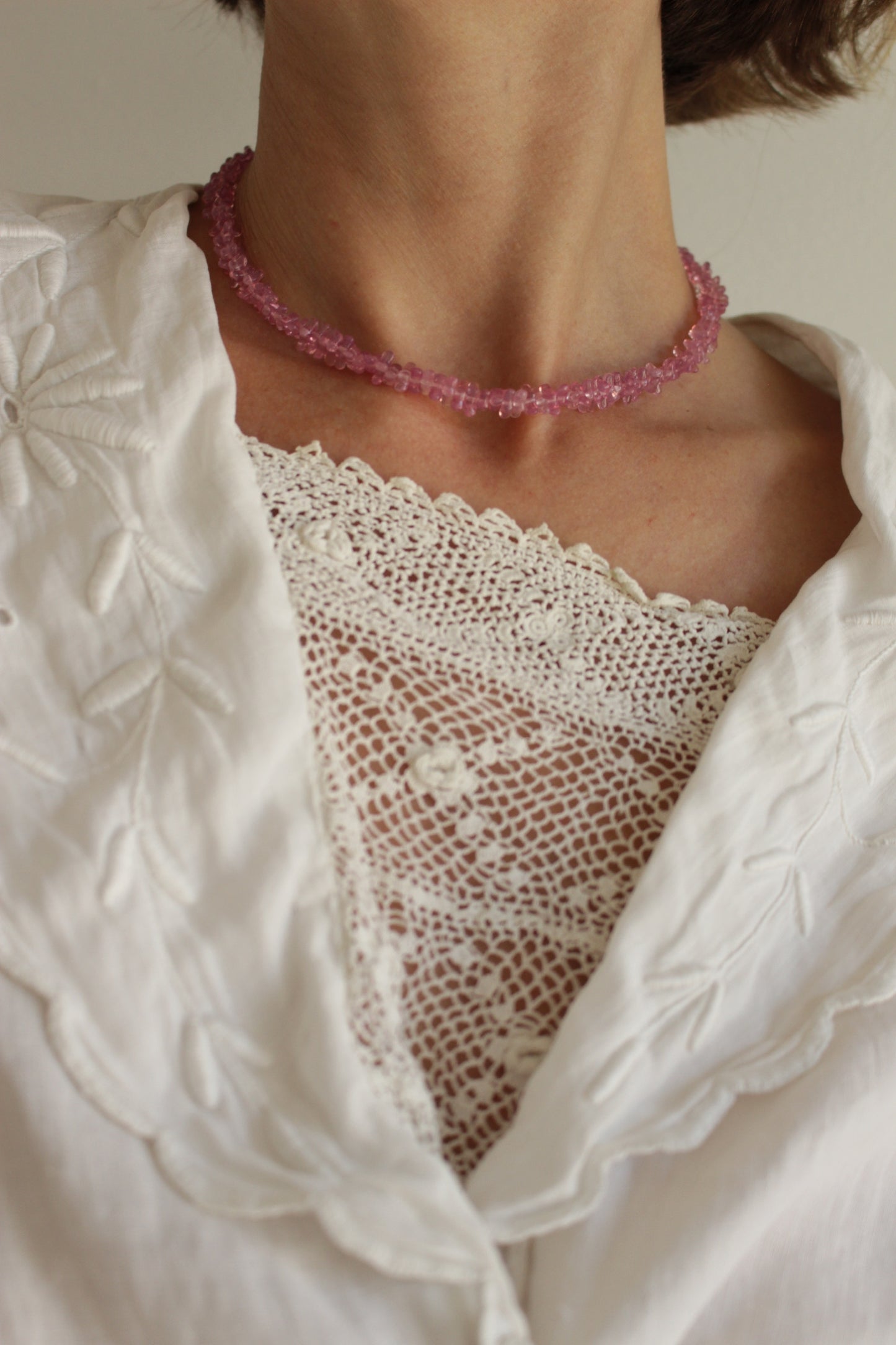 Stunning Antique Embroidered & Lace-Accent Crop