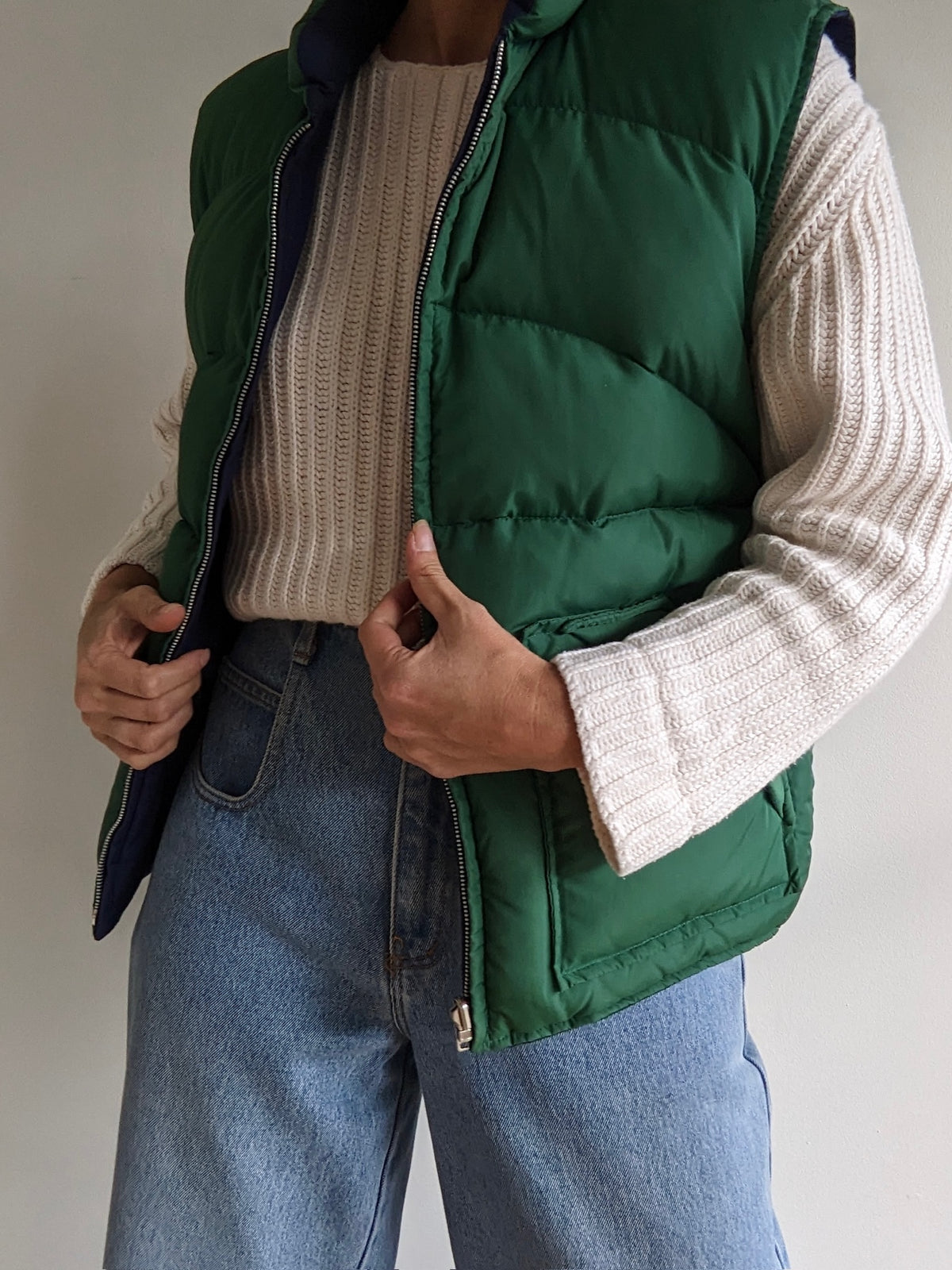 Vintage Reversible Down Puffer Vest
