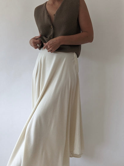 Vintage Cream Maxi Skirt