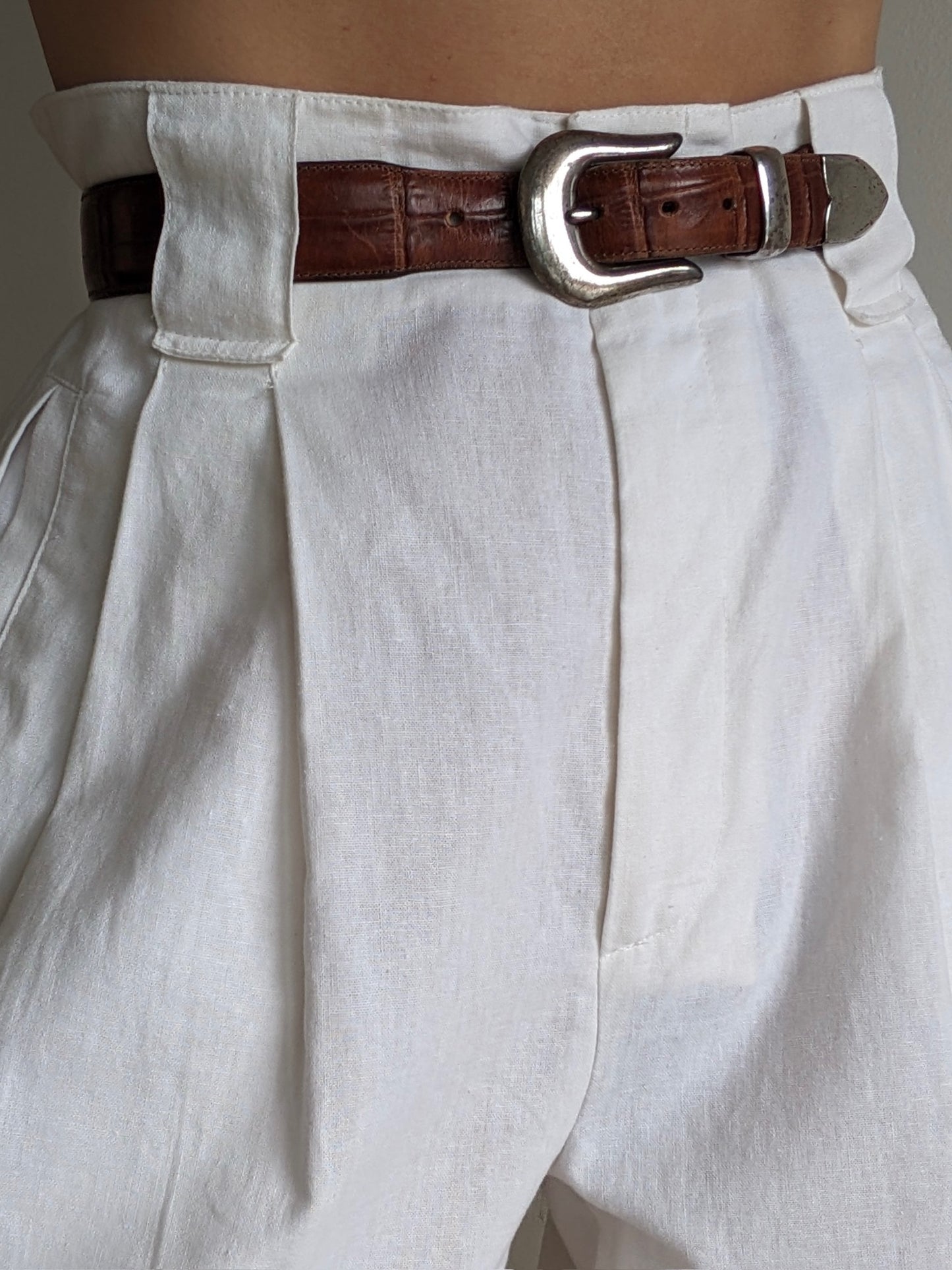 Vintage Tobacco Embossed Leather Belt