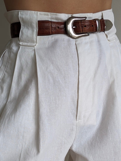 Vintage Tobacco Embossed Leather Belt