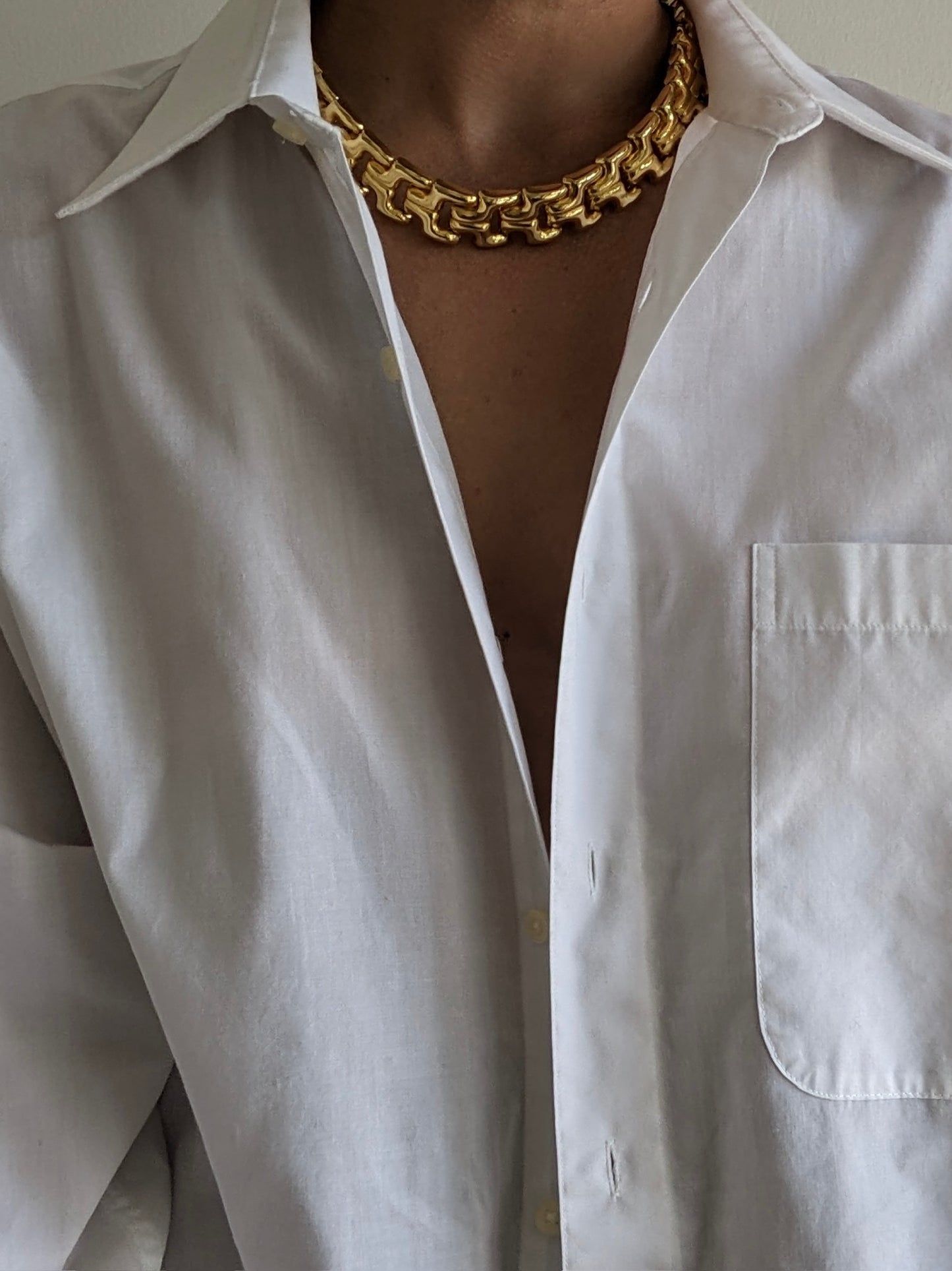 Vintage Bright Gold Link Necklace