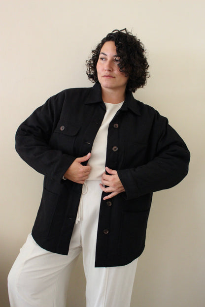 Maddox Woven Silk Chore Coat