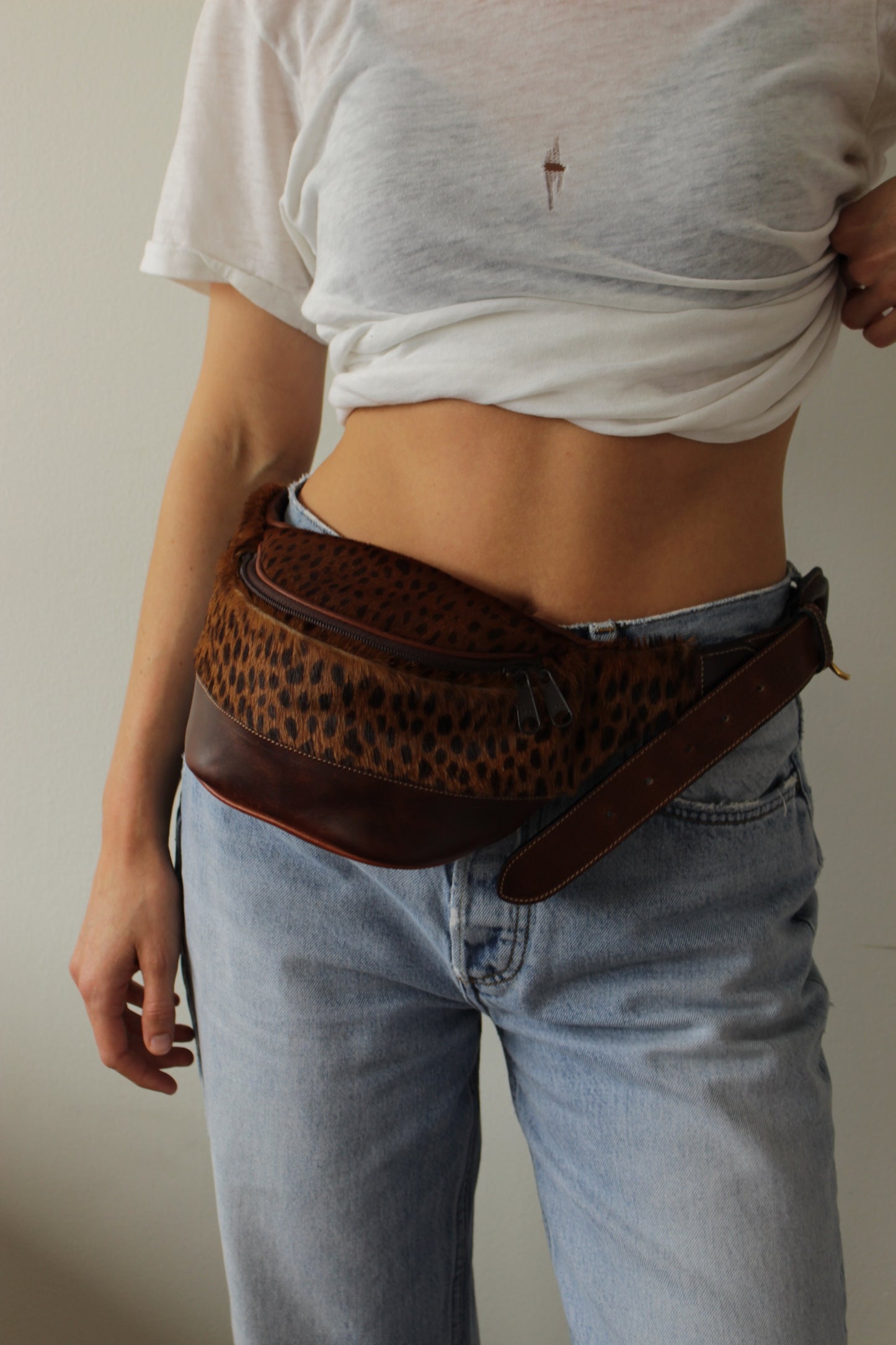 Incredible Vintage Printed Calf Hair Fanny Pack