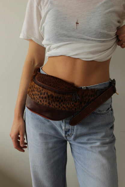 Incredible Vintage Printed Calf Hair Fanny Pack