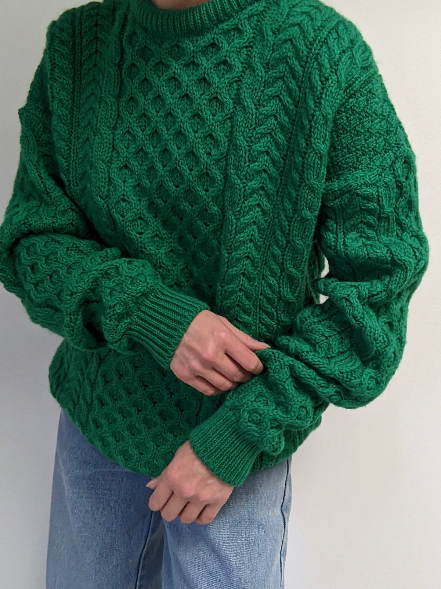 Vintage Emerald Fisherman Wool Sweater
