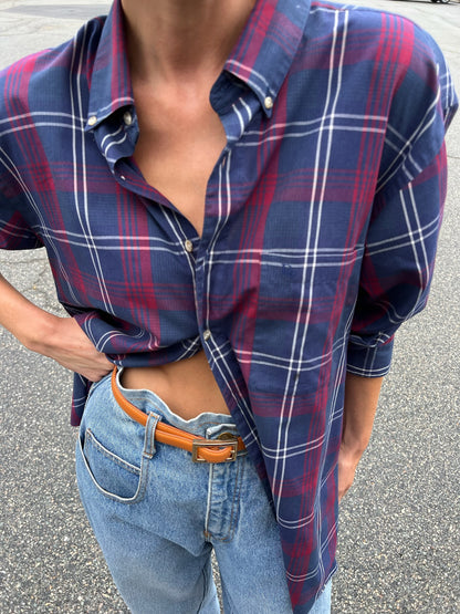 Vintage Embroidered Christian Dior Plaid Shirt