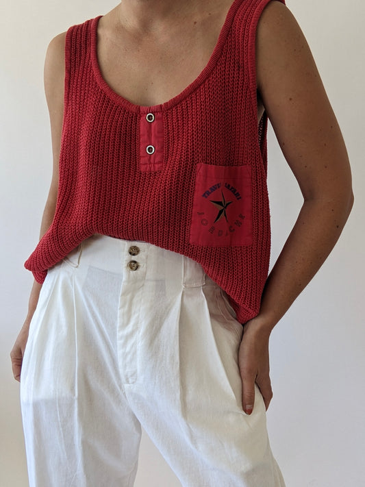Vintage Jordache Tomato Knit Tank