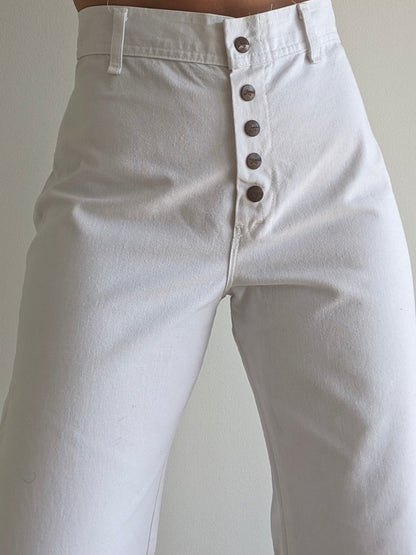 Incredible Vintage Ivory Sailor Pants