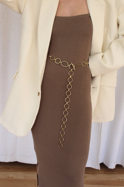 Vintage Gold Circle Chain Belt