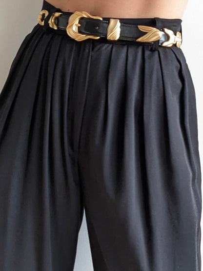 Amazing Vintage Gold Chain & Italian Leather Belt