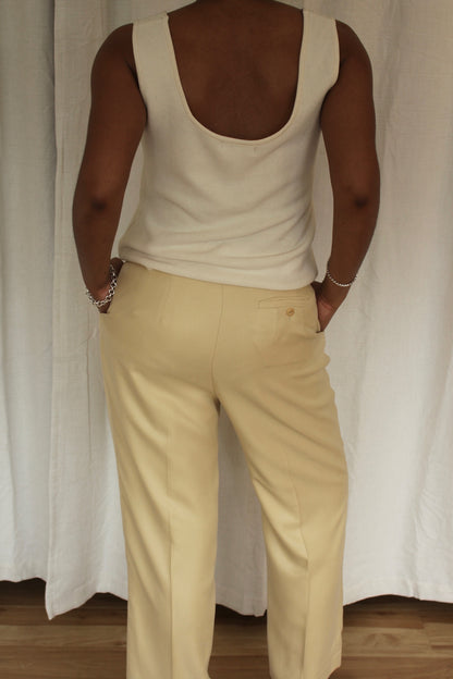 Vintage Butter Twilled Silk Pant