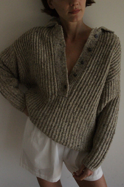 Favorite Vintage Speckled Wool Henley