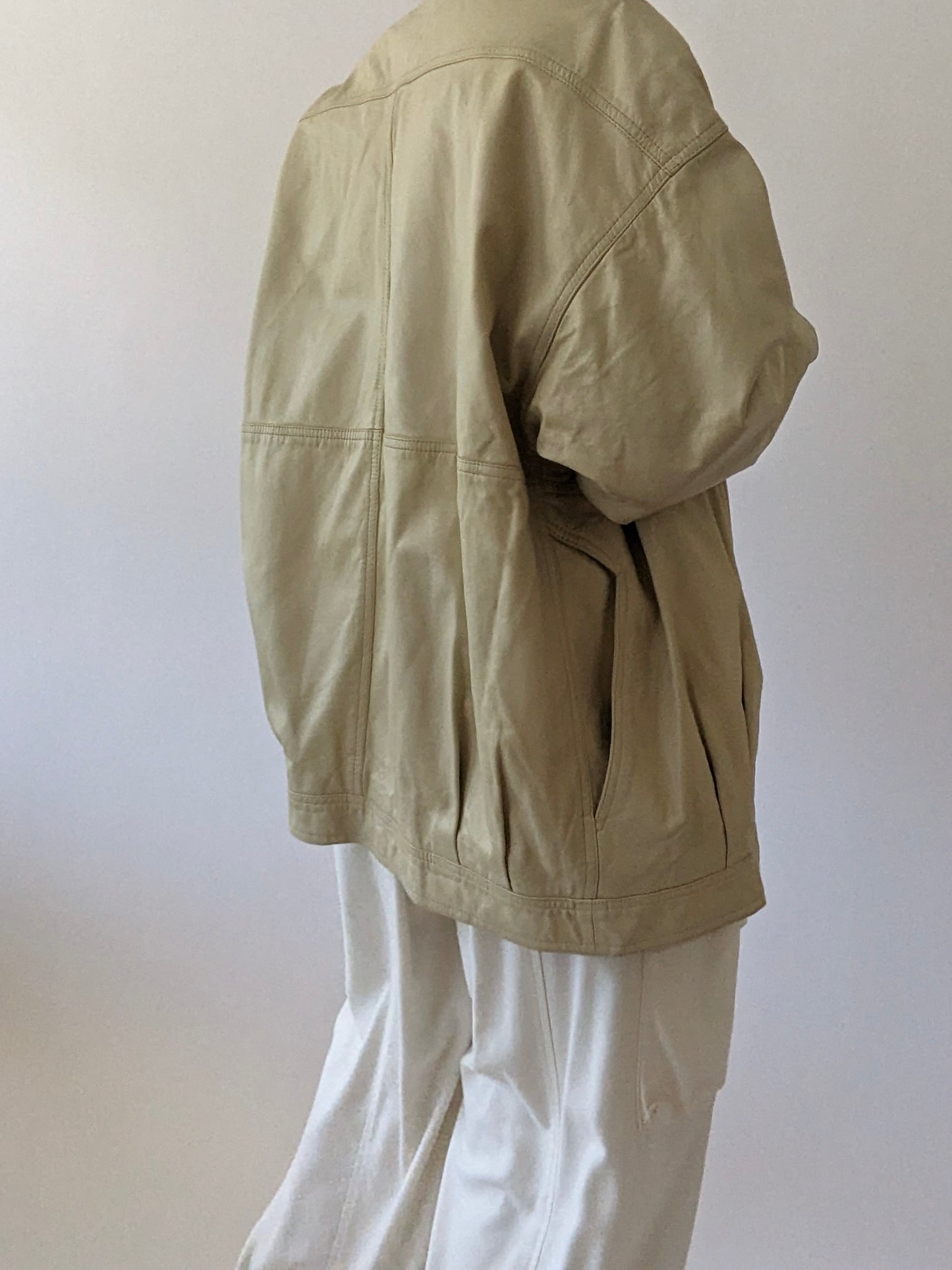 Amazing Vintage Sand Leather Jacket