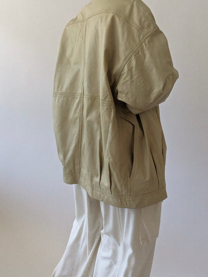 Amazing Vintage Sand Leather Jacket