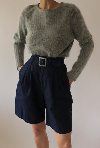 Vintage Belted Pleated Shorts
