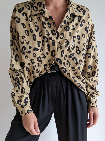 Vintage Guess Leopard Print Button Down