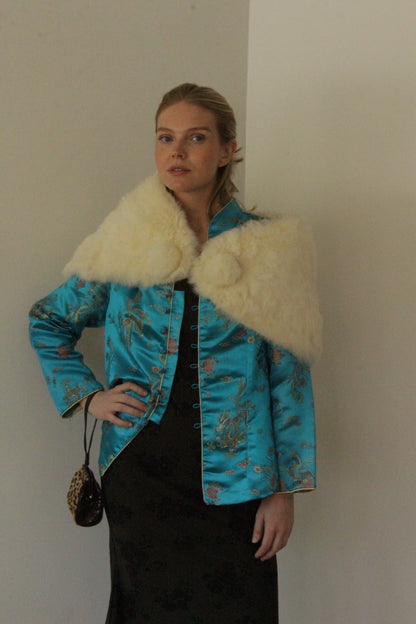 Stunning Turquoise Brocade Jacket