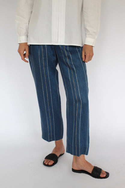 Vintage Striped Linen Trousers