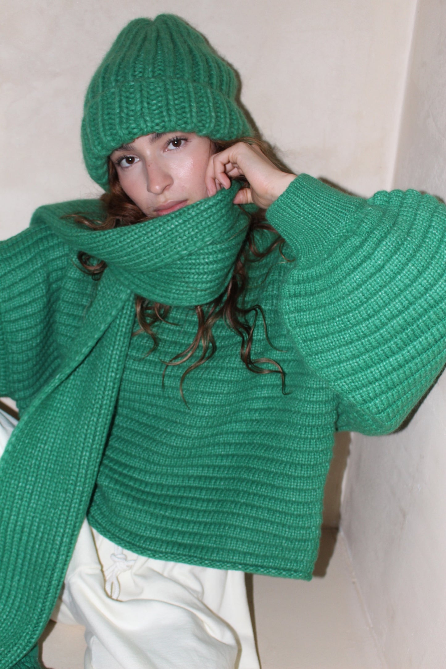 Romy Knitted Alpaca Balloon Sleeve Sweater